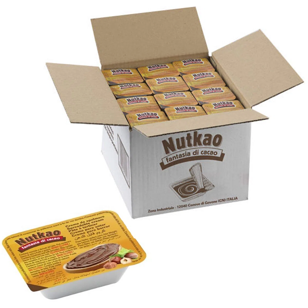 CREMA SPALMABILE NUTKAO MONOPORZIONE 120 VASCHETTE DA 18 GR NOCCIOLA