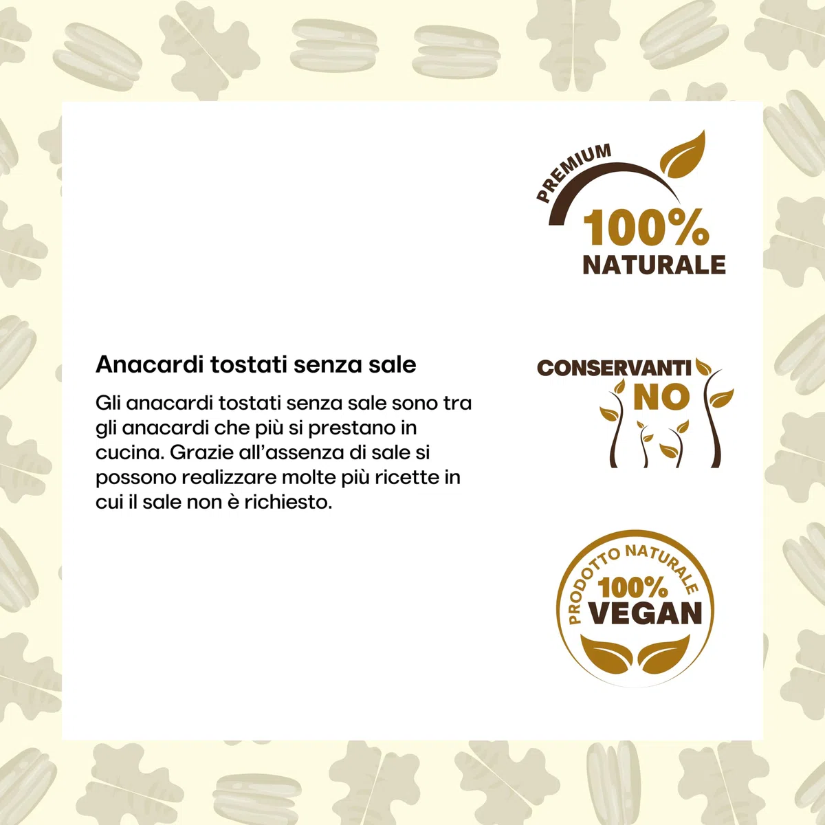 Il Contadino - Antichi Sapori | ANACARDI TOSTATI SENZA SALE | Confezione Salva Freschezza, Tostatura Frequente, Frutta Secca di Qualità Premium, No Conservanti, Non Salati (1 Kg)