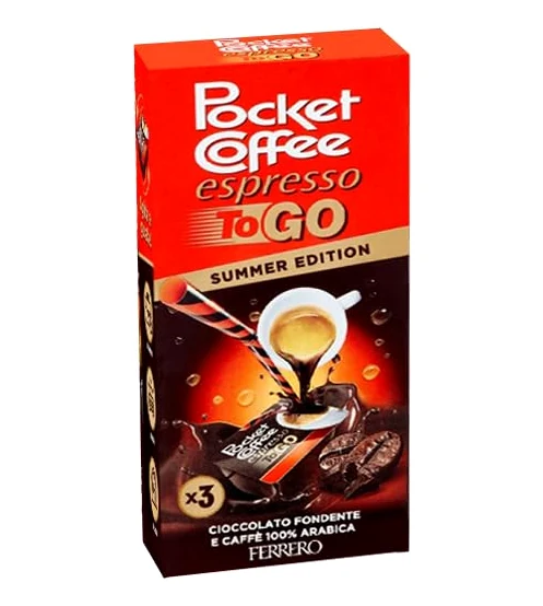 6X Pocket Coffee Espresso To Go Specialità Liquida al Caffè e Cioccolato Fondente Confezione da 3 Pezzi 64,8ml - Summer Edition