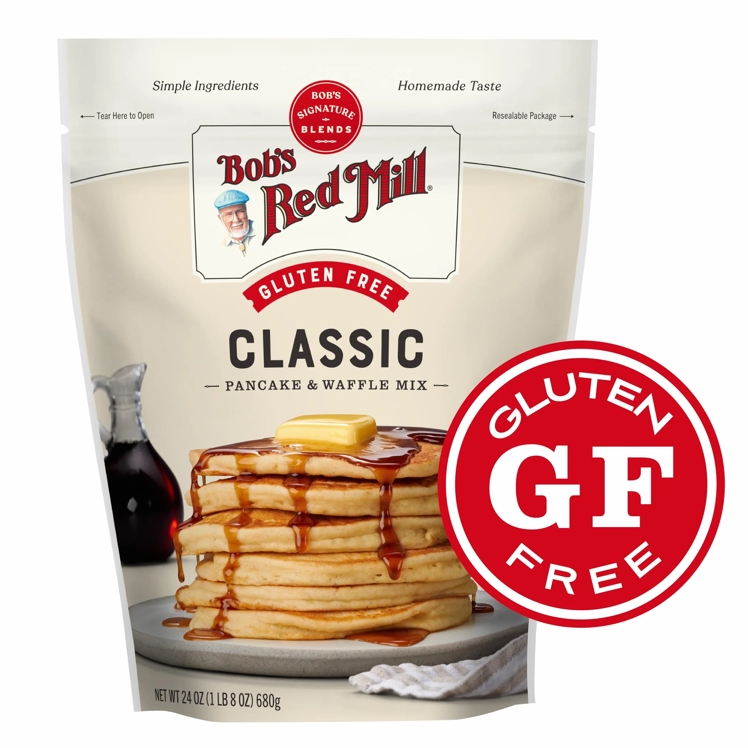 Bob's Red Mill Mix per pancake senza glutine, 680,4 g (confezione da 1), cereali integrali, non OGM, kosher