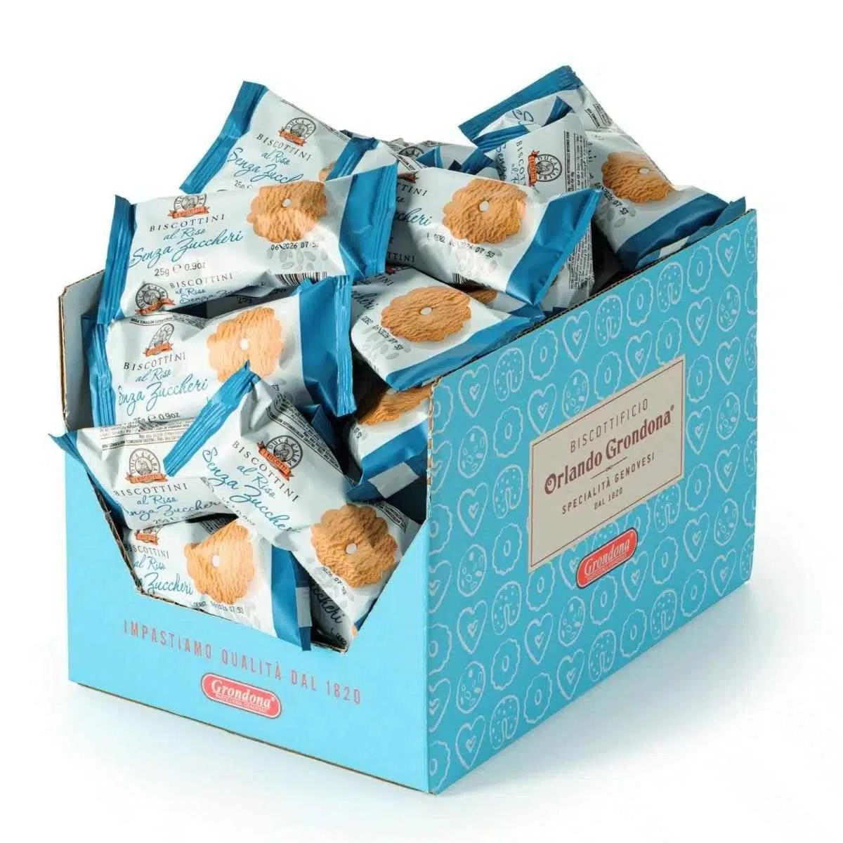 Grondona Biscottini al Riso Senza Zuccheri Confezione da 40 x 25g
