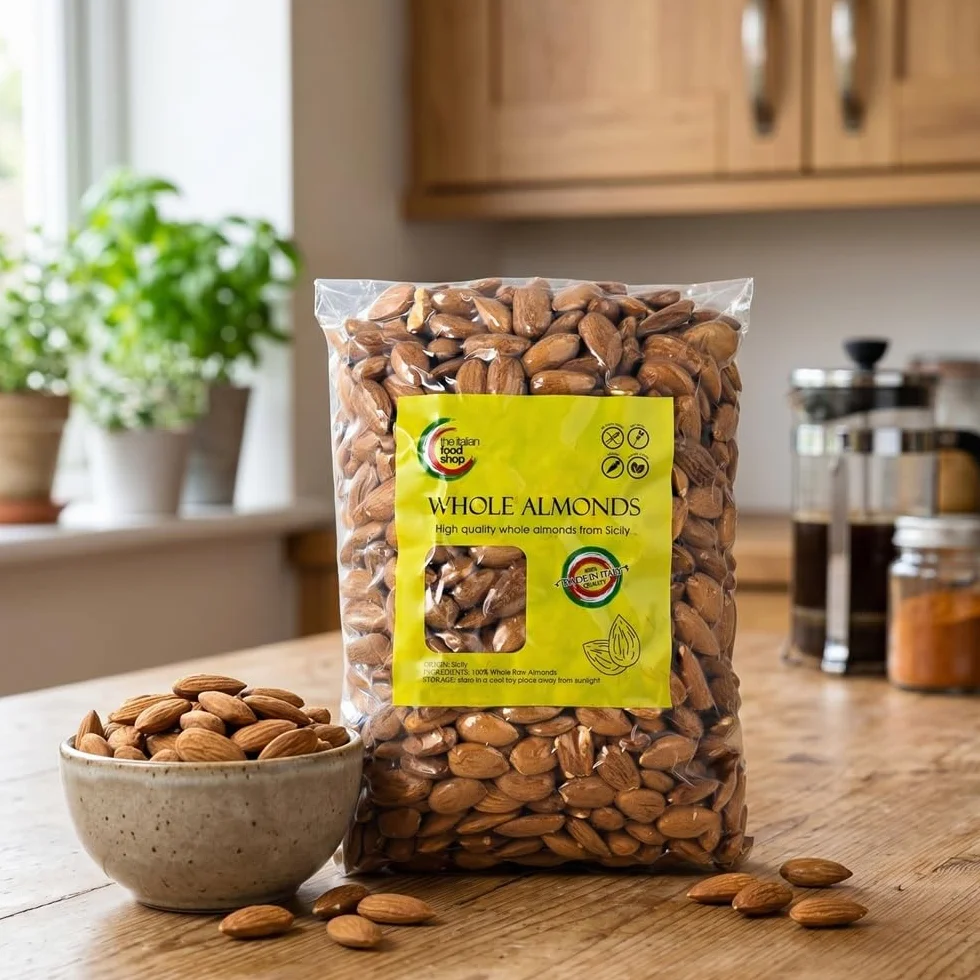 Mandorle Siciliane Sgusciate (1Kg) - Naturali | Senza Glutine | Keto | Ideali per Dolci