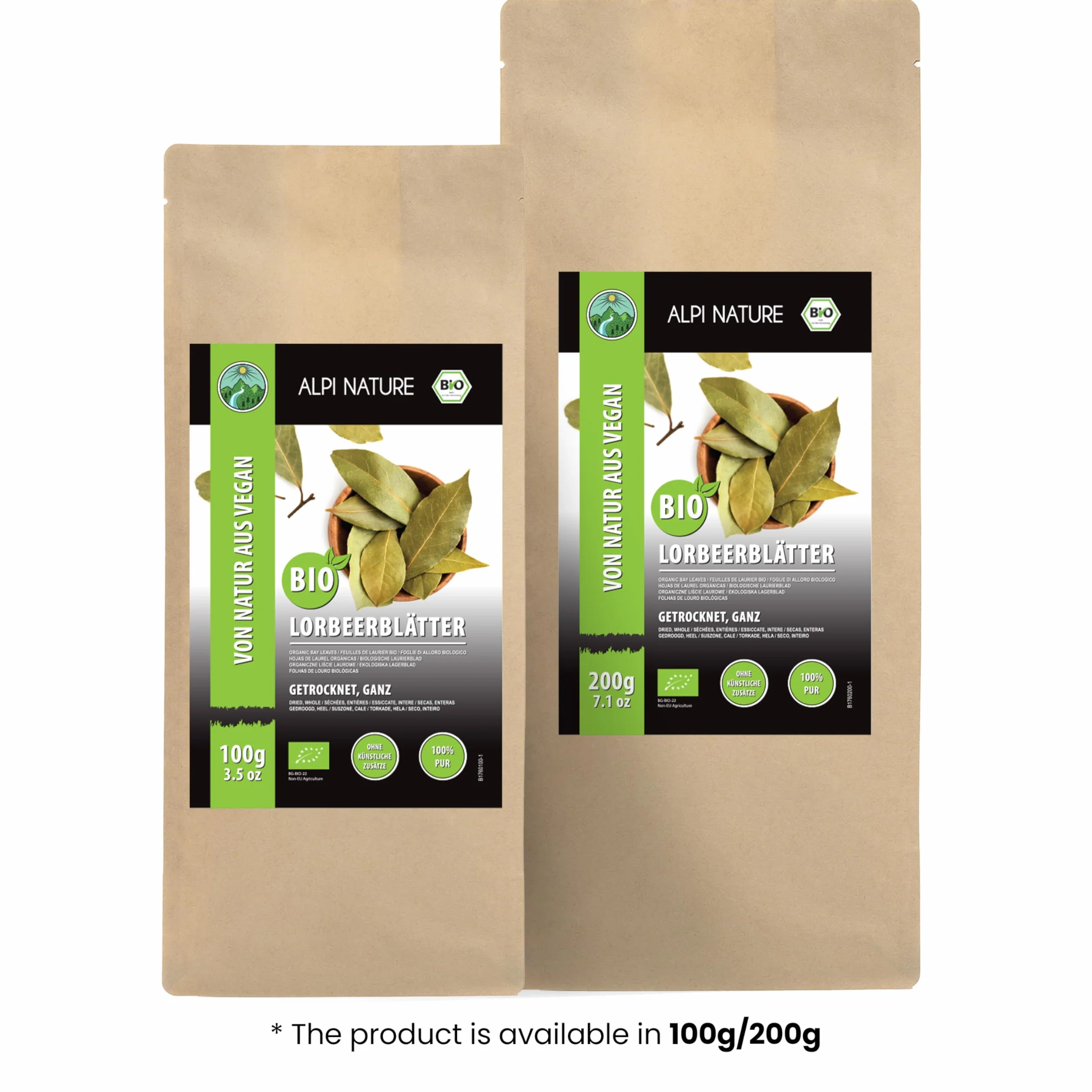 Alpi Nature Foglie di Alloro BIO 200g, Foglie Intere Essiccate, Spezia di Alloro per Cucina