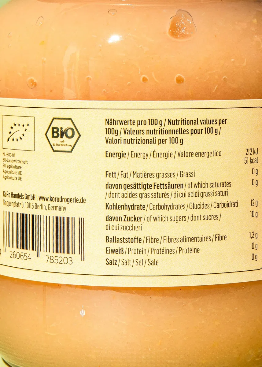 KoRo - Purea di mela bio 6 x 700 g - 100% frutta - senza zuccheri aggiunti o conservanti - da coltivazione biologica controllata