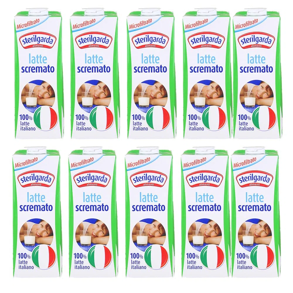 Sterilgarda Latte Scremato, 100% Latte Italiano, Microfiltrato, Confezione da 10 x 1L