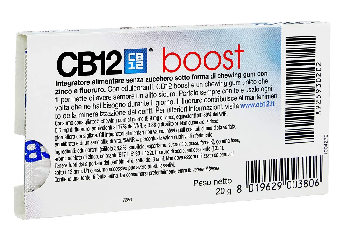 Gomma da masticare CB12 Multibuy 3X Boost senza zucchero alla menta forte, 10 pezzi