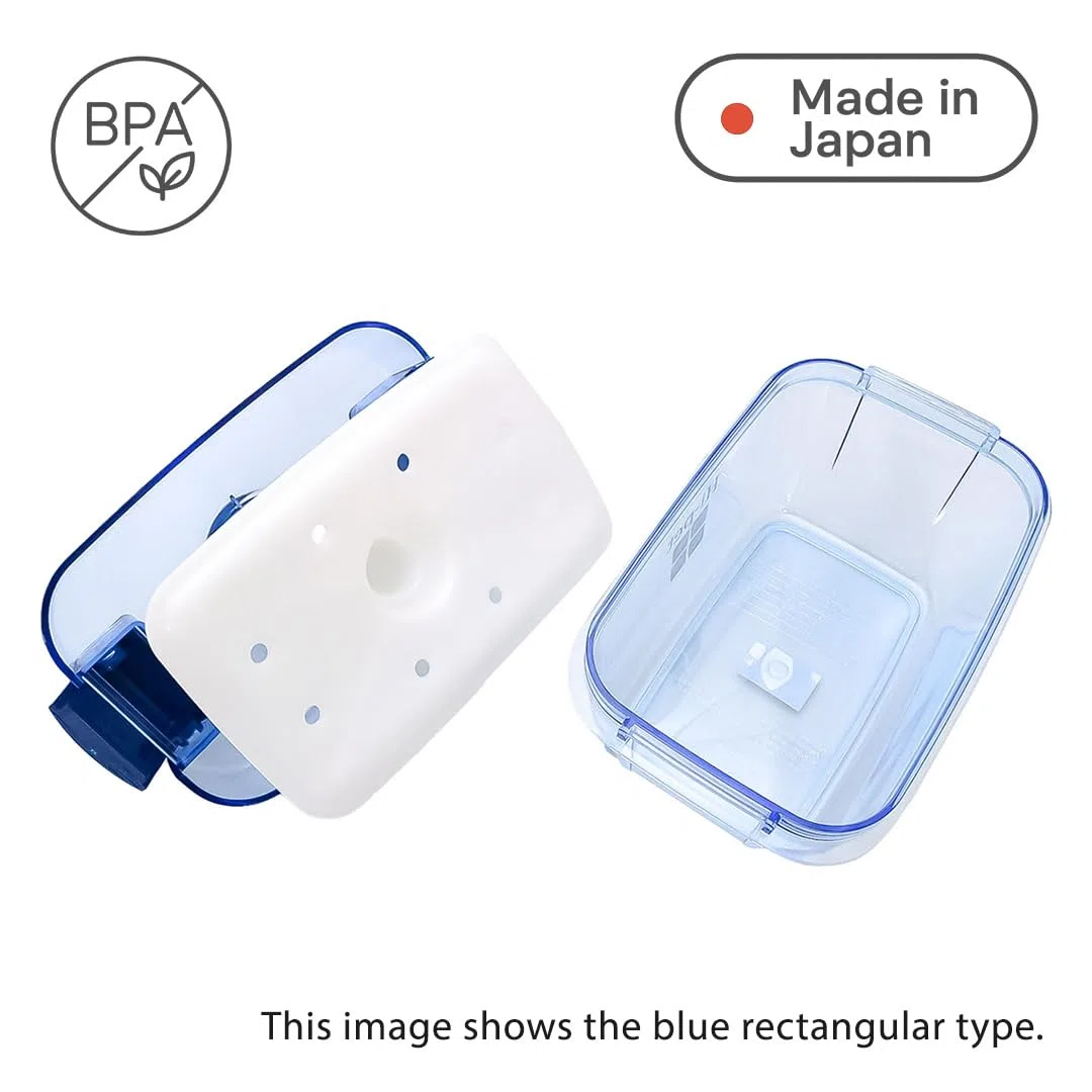 Tsukemono - Pressa per sottaceti istantanei, contenitore rotondo realizzato in Giappone, senza BPA, 0,8 l, colore: blu