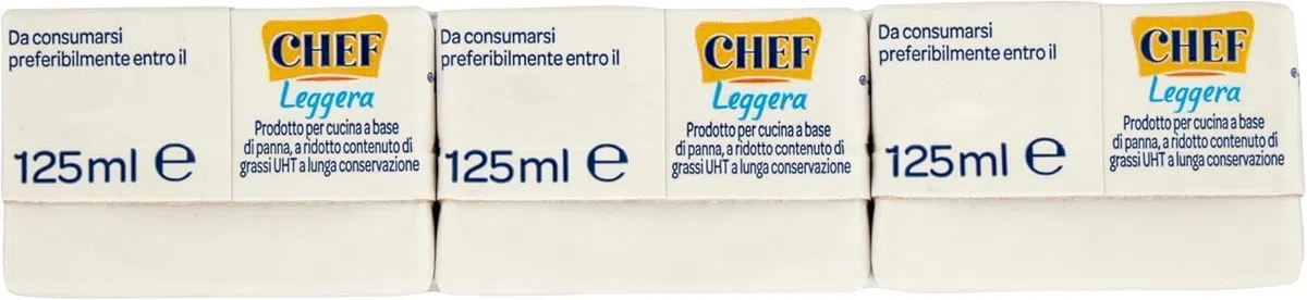 Parmalat Chef Leggera Crema da Cucina Light, Confezione da 9 x 125 ml, 50% Meno Grassi, Doppio Pack con Portachiavi italy shop service