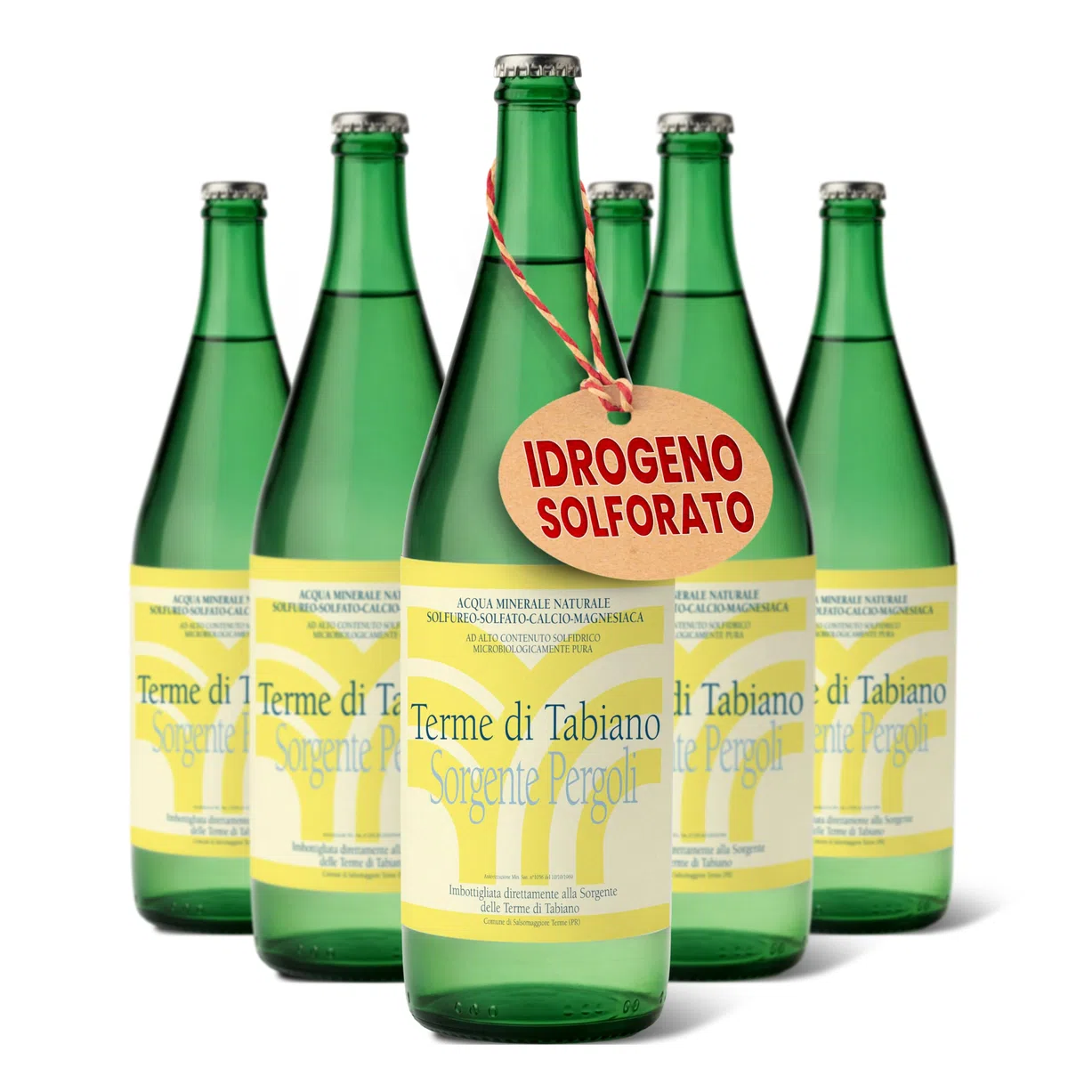 Acqua Minerale Naturale Solfureo-Solfato-Calcio-Magnesiaca – Sorgente Pergoli – Alto Contenuto Solfidrico – Acqua Termale per Inalazioni – Confezione 6 Bottiglie da 1000 m