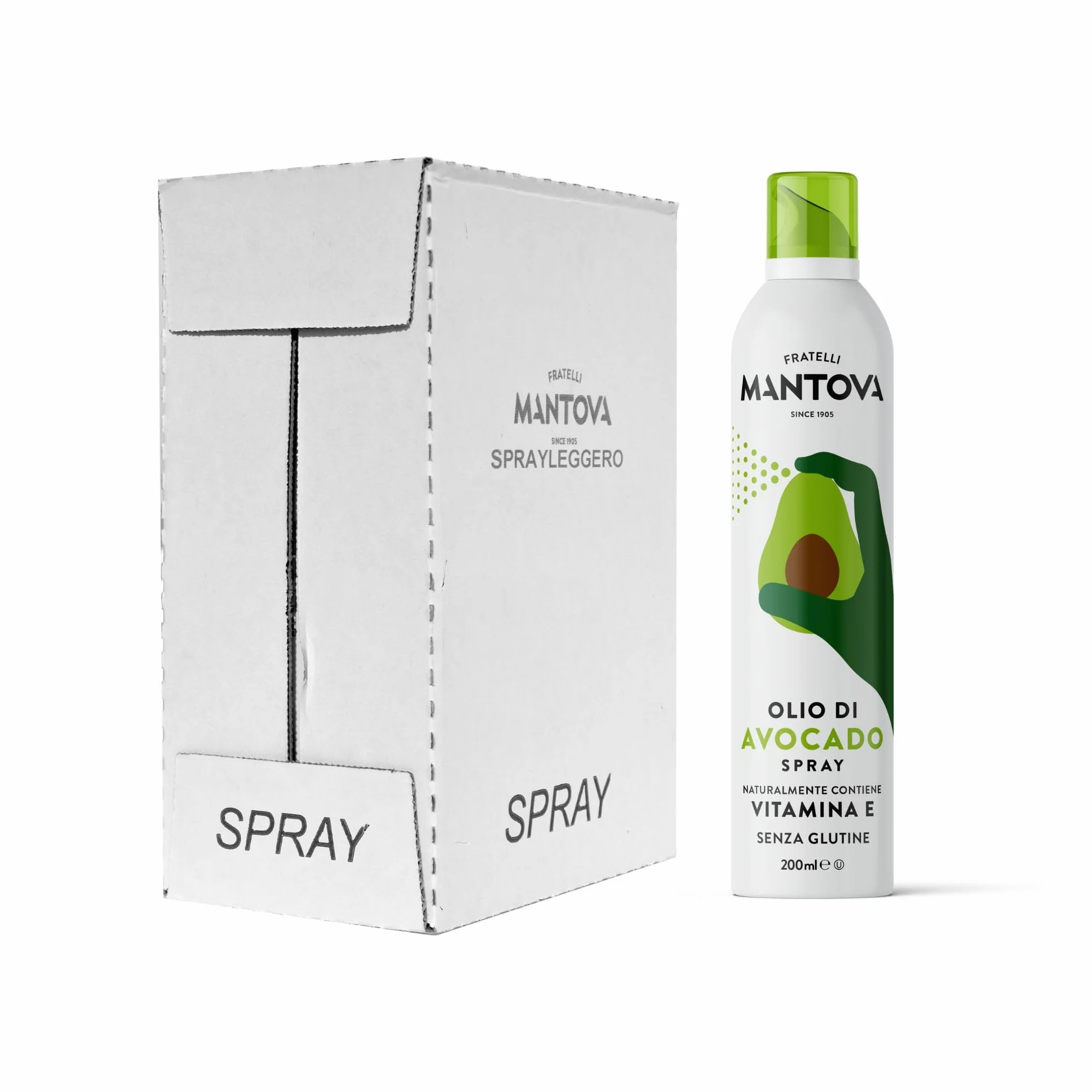 Olio di Avocado Spray 6X200ml - Olio Spray nutraceutico – Salute & Benessere - Sprayleggero – 100% Naturale,100% Leggero, 100% Facile - Con lo spray risparmi fino al 90% di prodotto