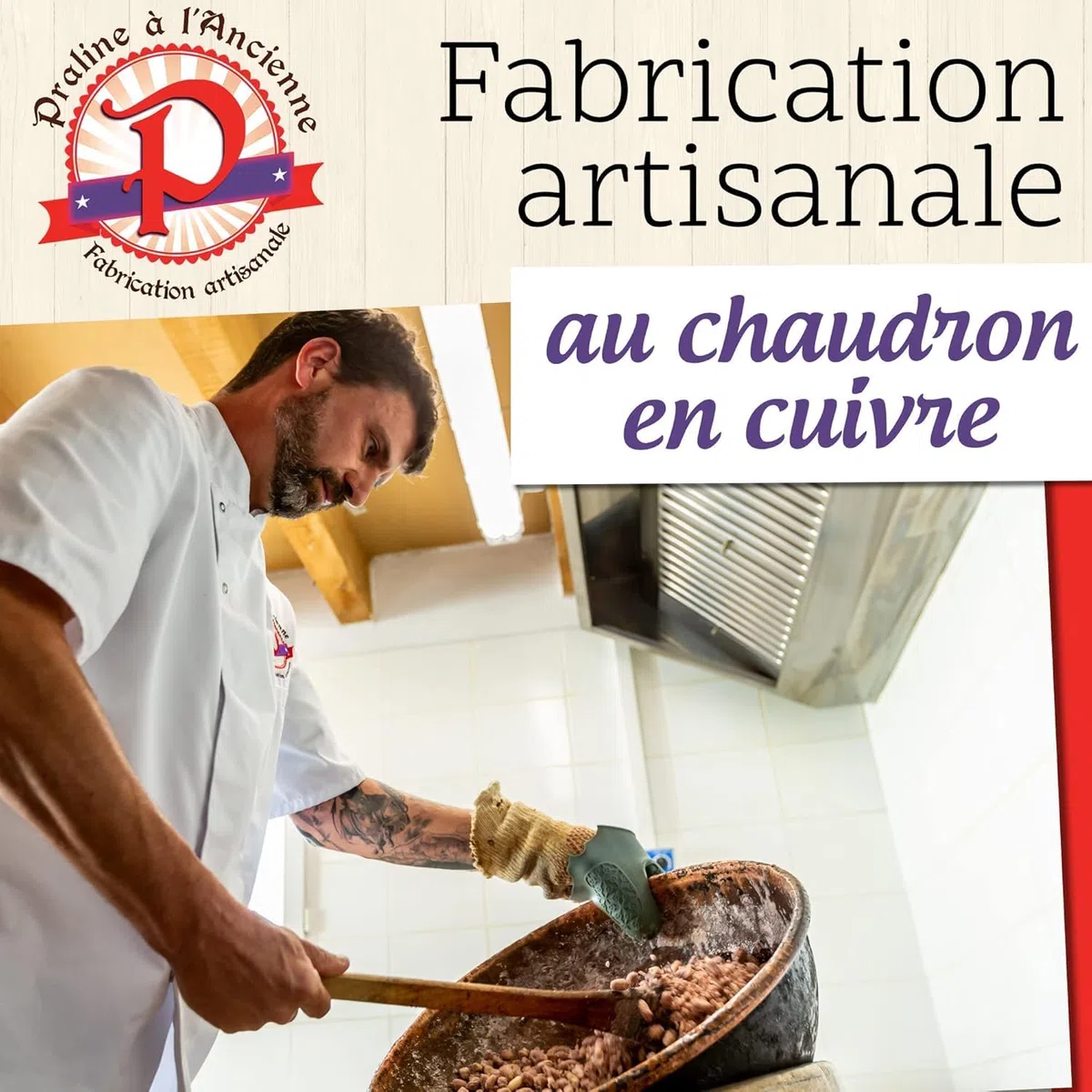Pralines à l'Ancienne - Cofanetto regalo Praline "L'esotico" - Scrunchi-dolcetti artigianali - 3 sacchetti regalo - Arachidi, pistacchi, noci di pecan - Made in France