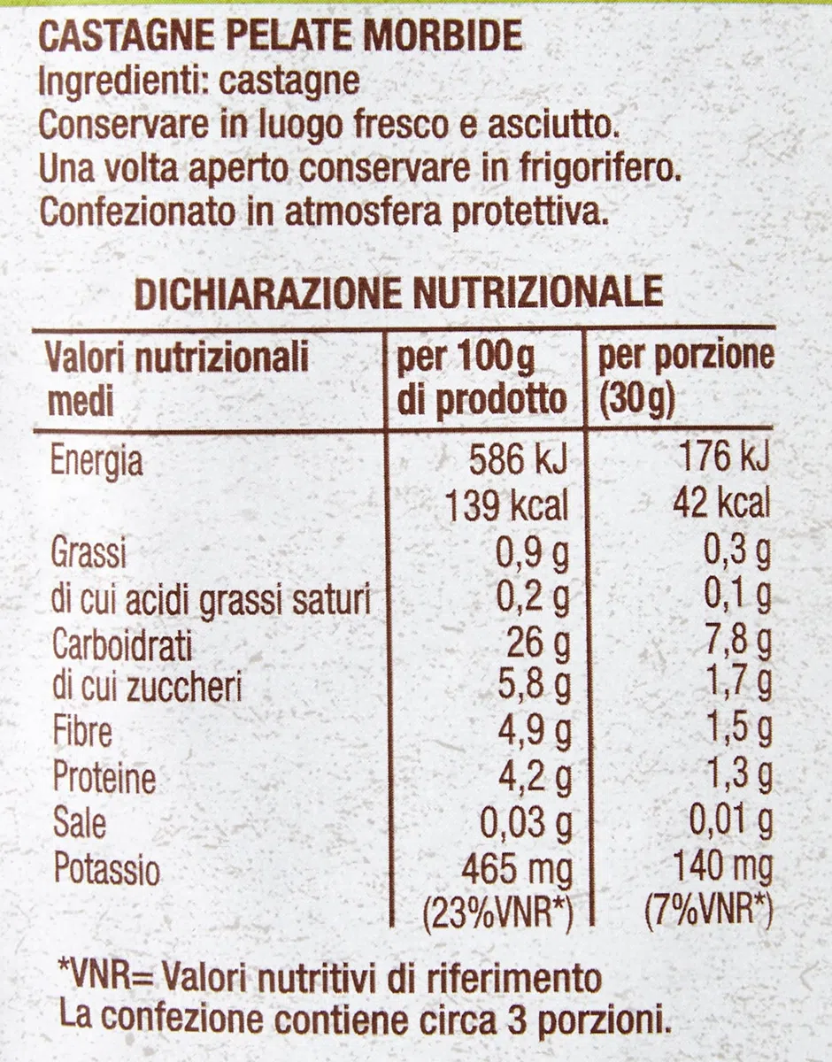 Noberasco Viva la Castagna- Snack Castagne italiane morbide, 100 g, Confezione da 12