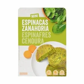 Mini hamburger vegetale fatto con spinaci e carote Confezione 4PZ (200 g) Confezione 2