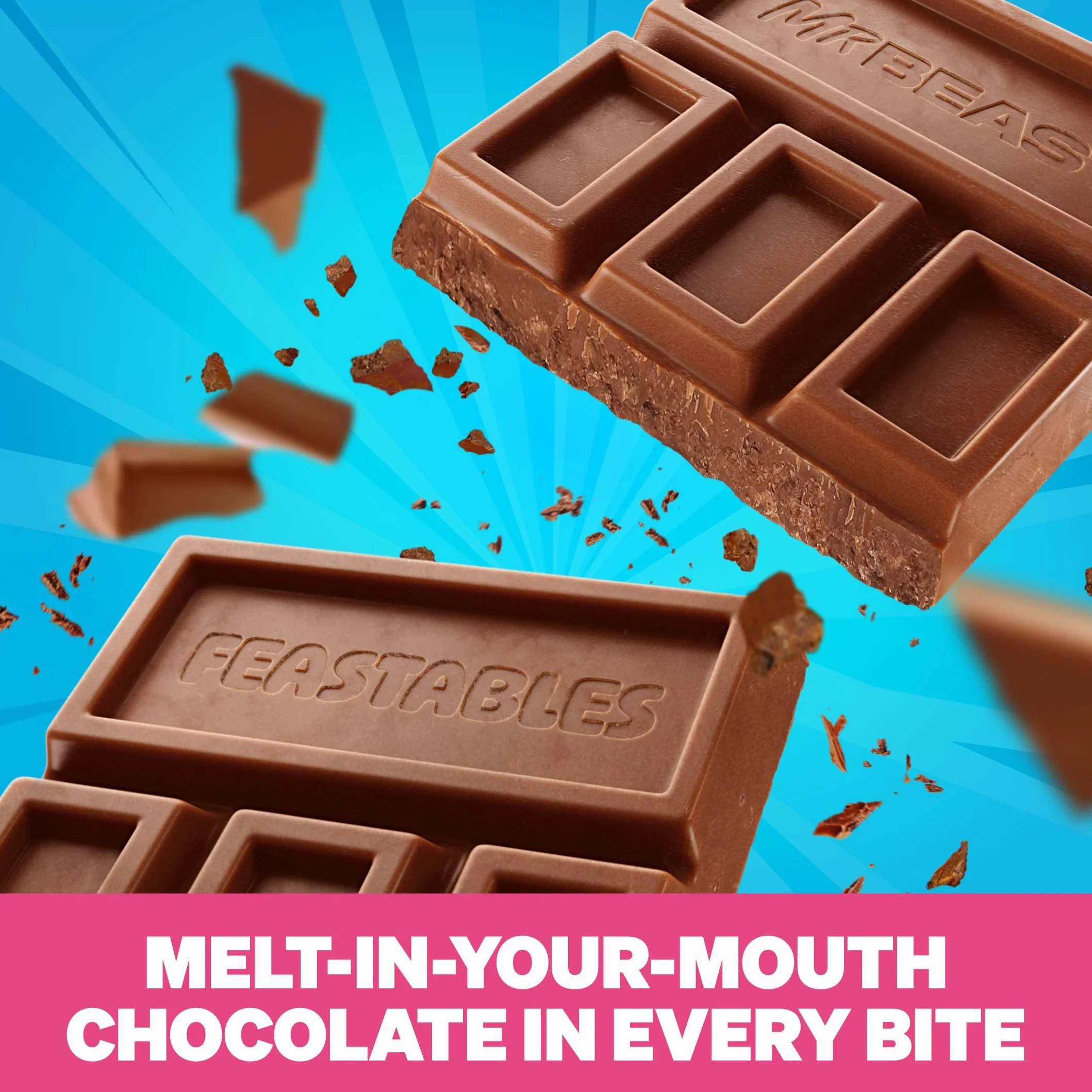 Feastables MrBeast Chocolate Bars/Barrette di cioccolato (10 x 60 g) - Il regalo di cioccolato per la vera bestia. (Milk Chocolate)