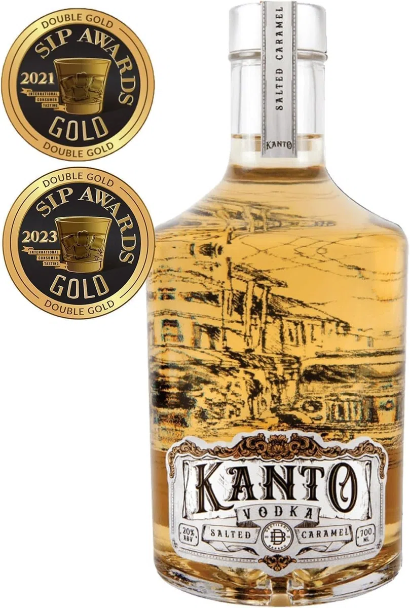 Kanto Caramel Vodka | Caramello salato | Acquavite di vodka al caramello salato delle Filippine | Premiata con l'oro | 20% vol.