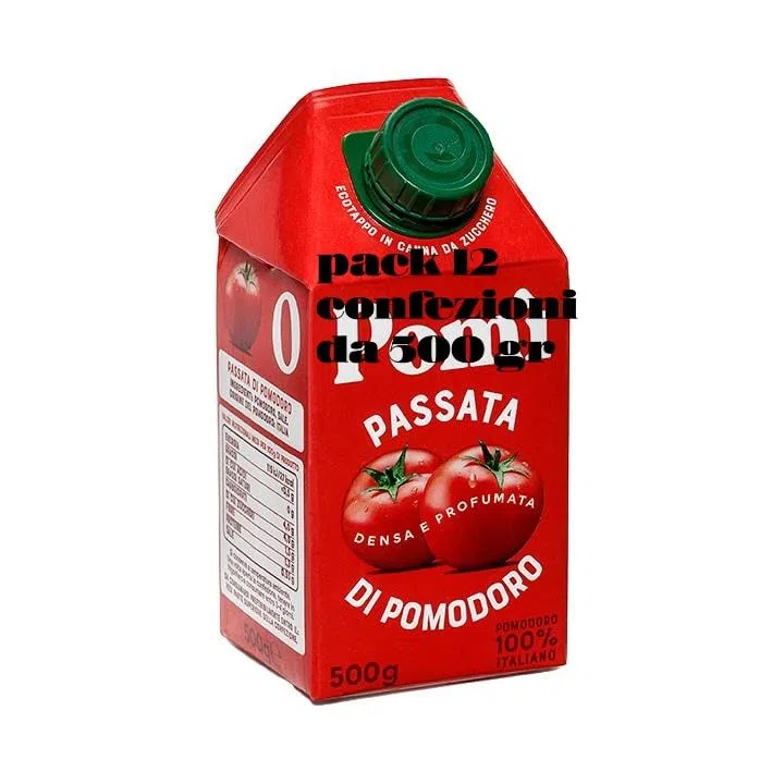 Passata di Pomodoro, Densa e Profumata, Pack 12 brick da 500 gr Scad 2027