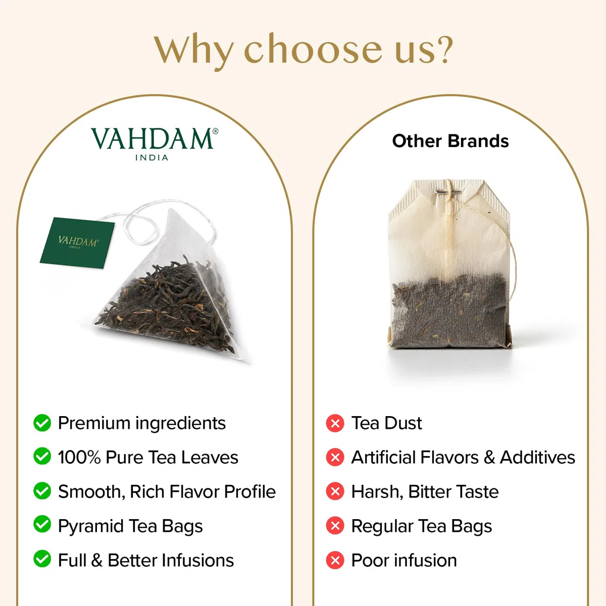 VAHDAM, Tè Nero Darjeeling (100 Bustine) Alto Tenore di Caffeina | Forte, Robusto e Aromatico | Darjeeling Second Flush | The Nero in Bustina | In Bustina Richiudibile con Chiusura Ermetica