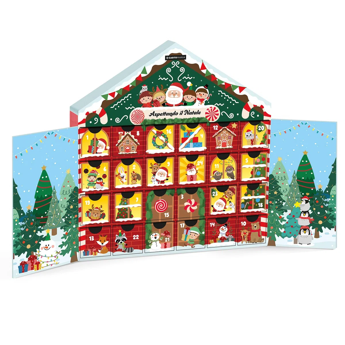 Calendario dell'avvento, 24 cassettini, Sorprese da scoprire ogni giorno, 24 regali, Natale, Idea regalo per bambini e adulti