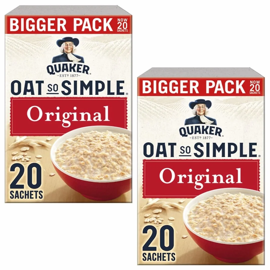 Cleverry Set con Quaker Oat So Simple Family Pack Original 40 bustine x 27g, Farina d'Avena Integral