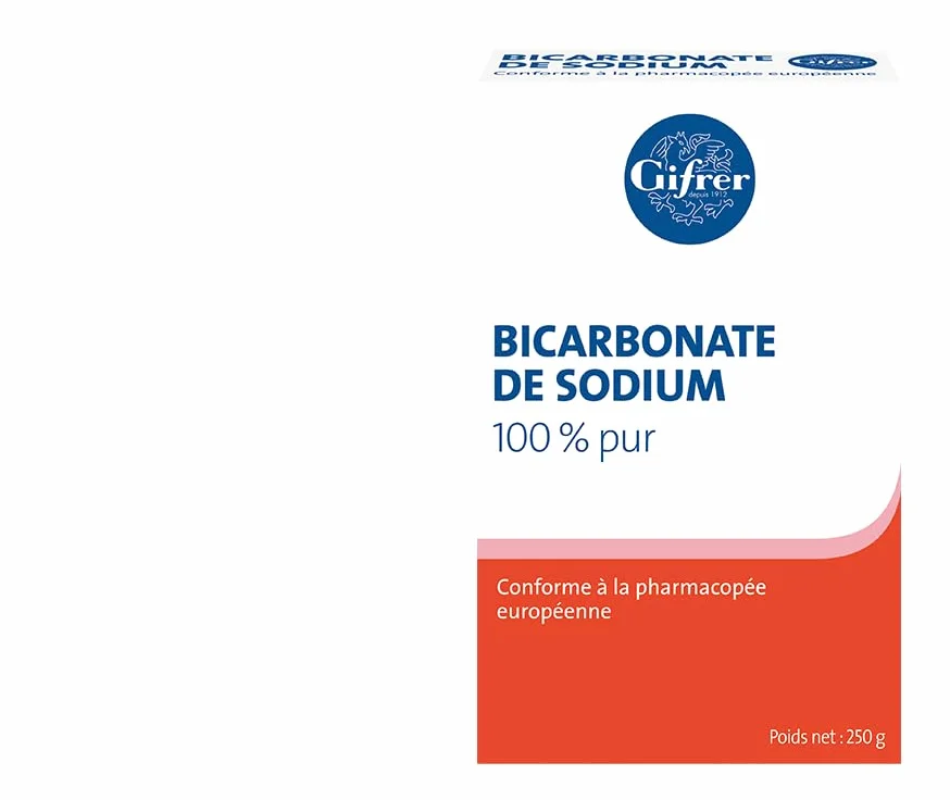 GIFRER - Bicarbonato di sodio qualità farmaceutica, 100% puro, lotto di 3 x 250 g