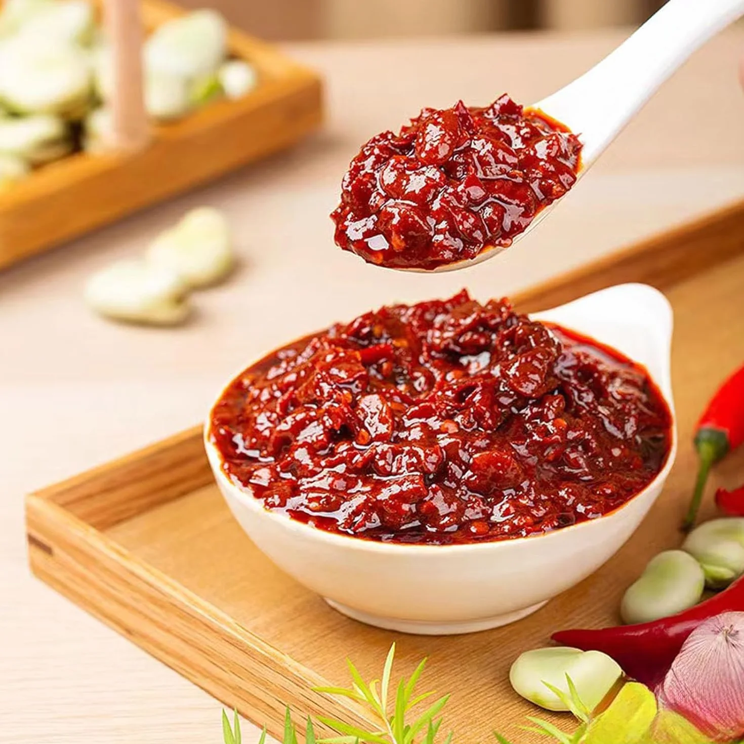 Doubanjiang 500g salsa di fagioli di peperoncino appiccicoso - Autentica pasta di fagioli rossi del Sichuan per cucinare e condire