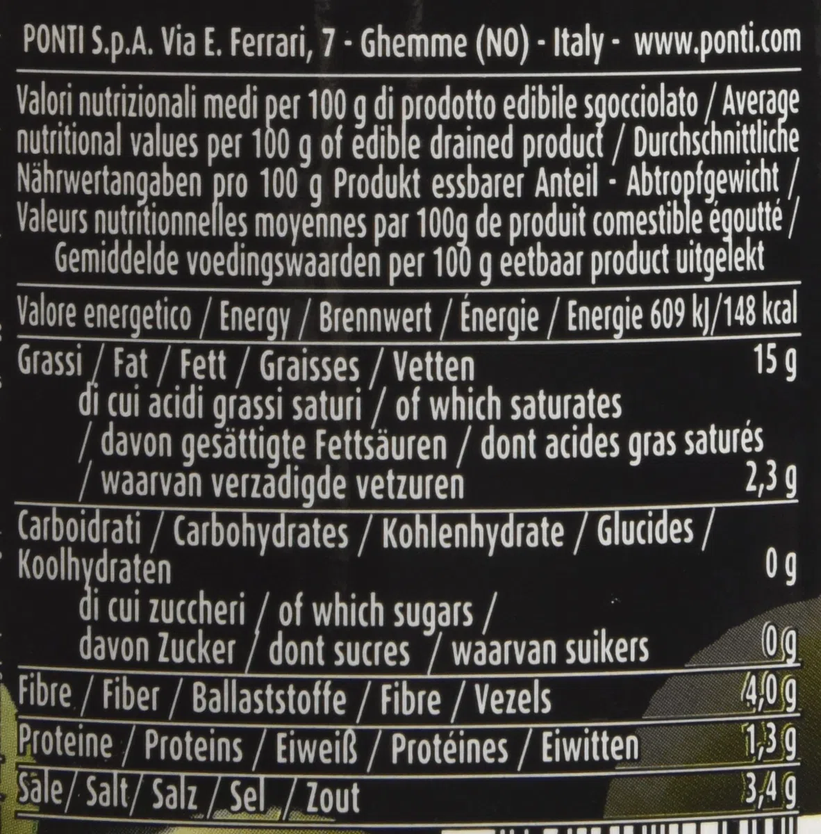 Ponti Olive Verdi Giganti, T6 - 6 Vasi da 700 gr