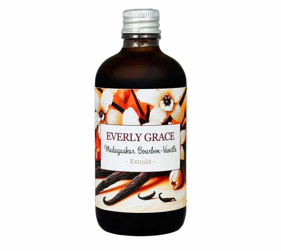 Everly Grace Estratto biologico di vaniglia bourbon senza alcool proveniente dal Madagascar, vanigliasenza alcool, estratto liquido di vaniglia per dolci, essenza naturale divaniglia, senza additivi