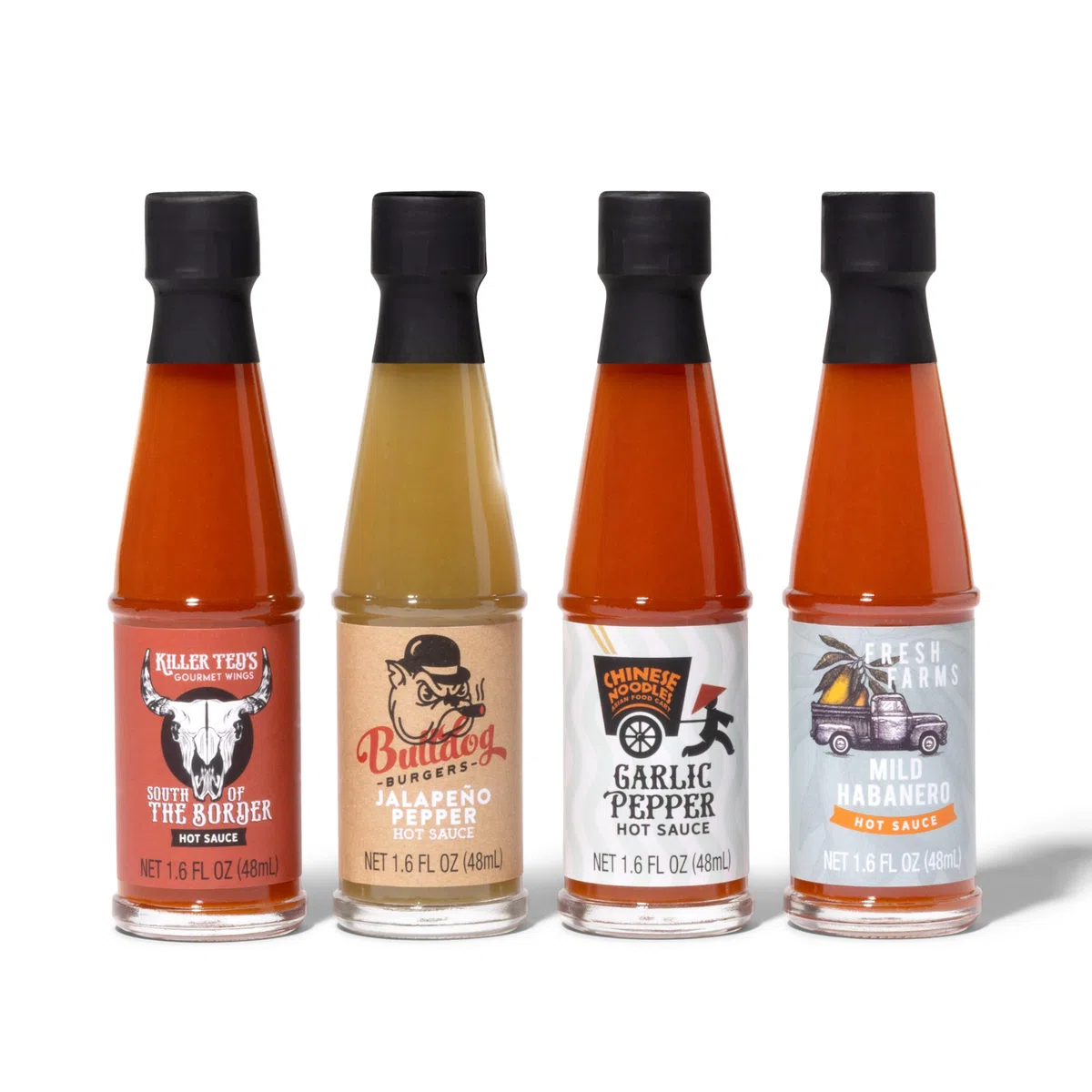 Thoughtfully Gourmet, Set di 4 Salse Piccanti al Peperoncino - Confezione Regalo - 48 g ciascuna