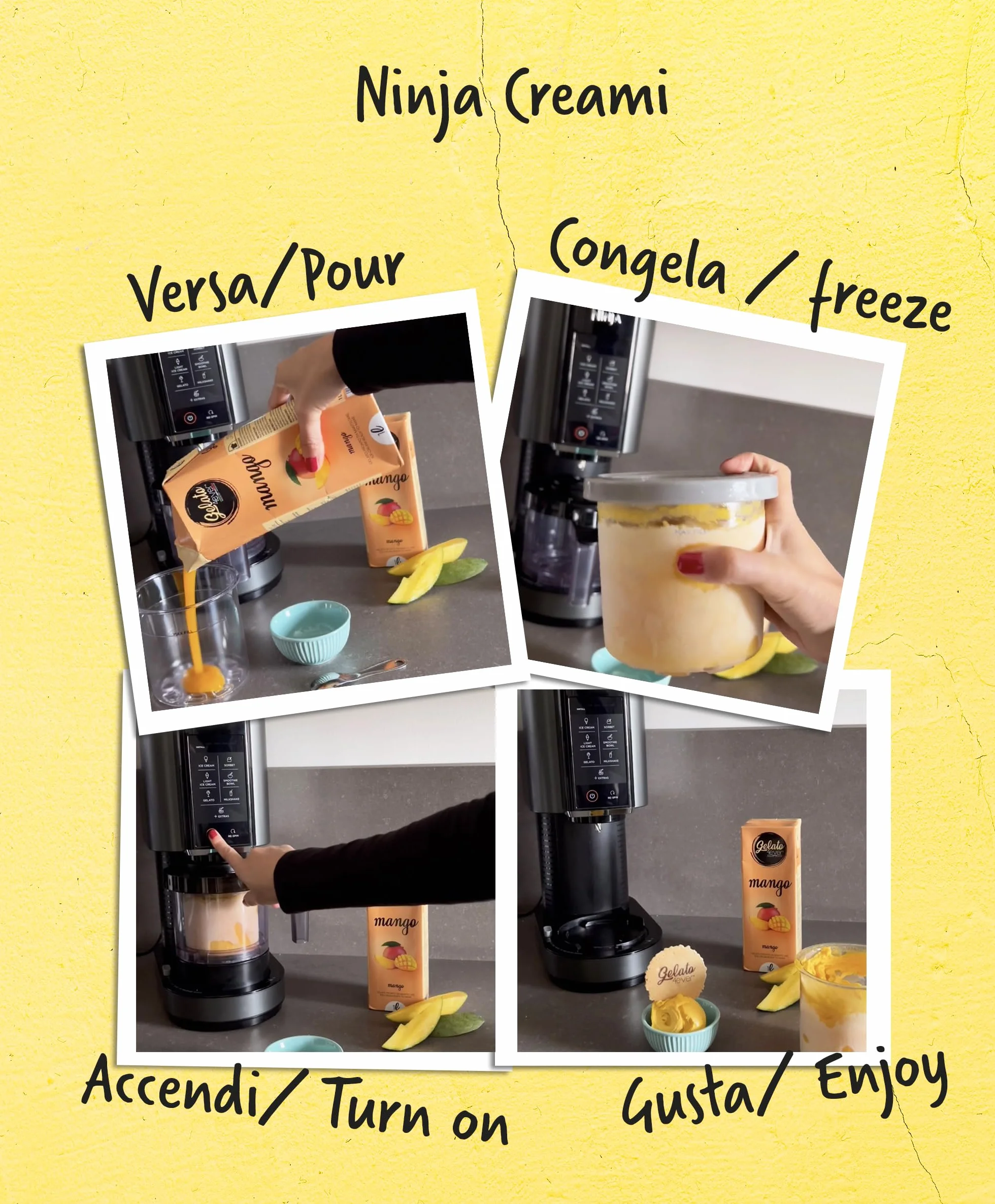 Gelato 4ever - Preparato per Gelato Pronto da Mantecare, Double Pack, Facile da Preparare, Compatibile con Tutte le Macchine per Gelati Come Ninja Creami, Magimix, HKoenig, 1L per Brick, Made in Italy