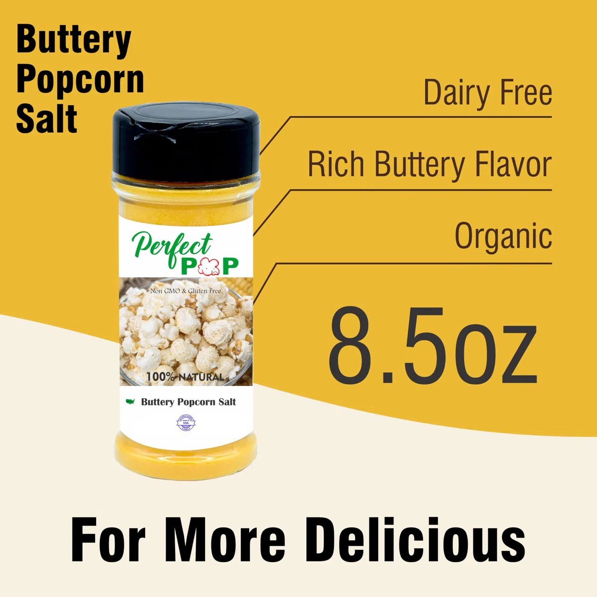 Popcorn-Salz con gusto di burro, gusto cinema, sapore di popcorn, 240 ml