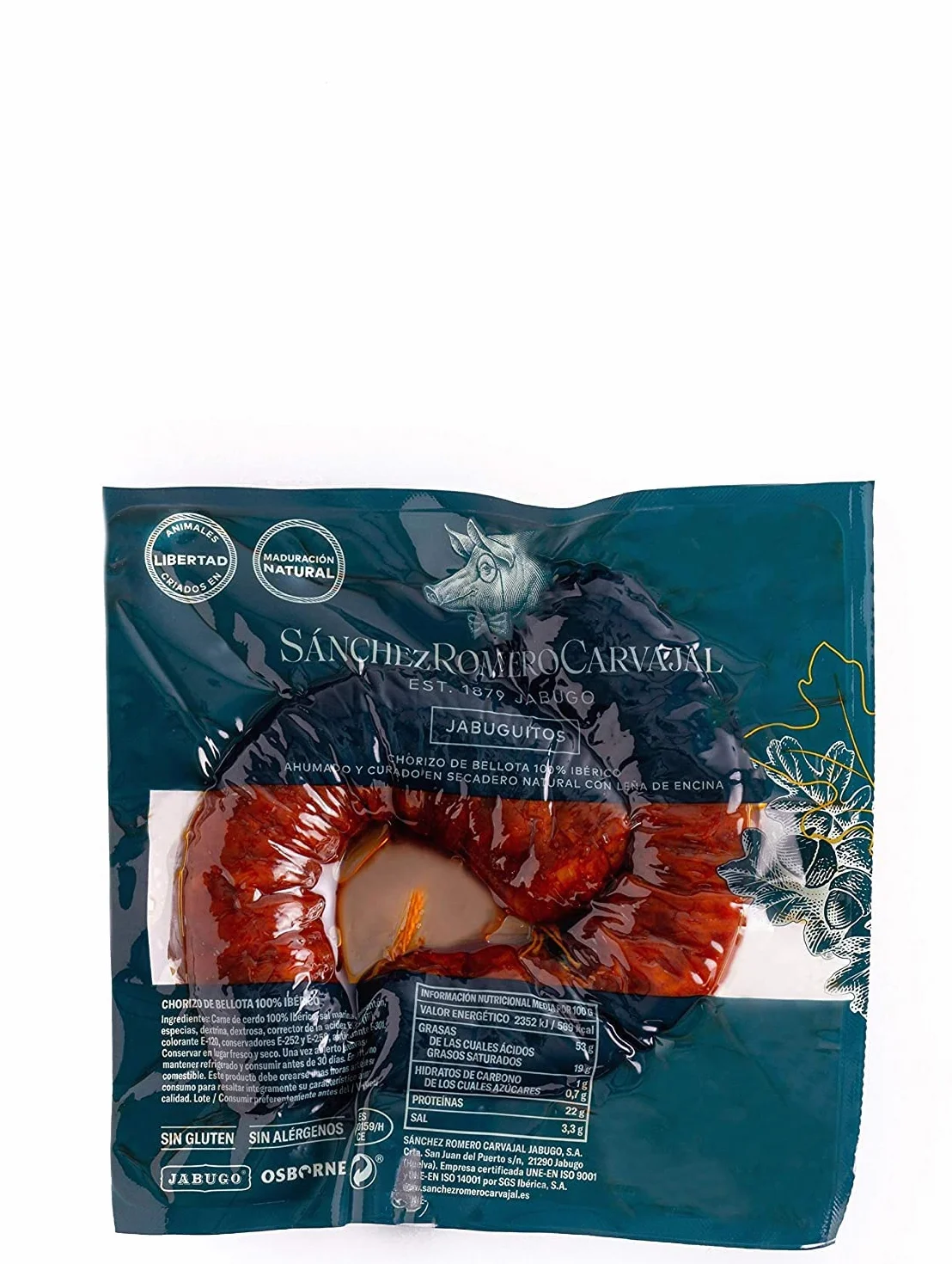 Jabuguitos Sanchez Romero Carvajal - Puro Chorizo ​​di Maiale Iberico Bellota. 4 confezioni.