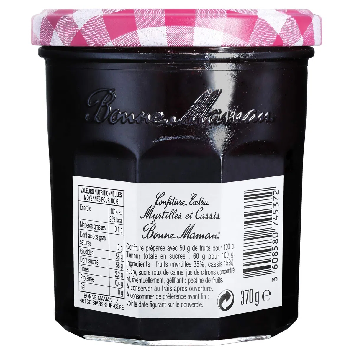 NAMAN, marmellate e ribes nero, 370 g, confezione da 3