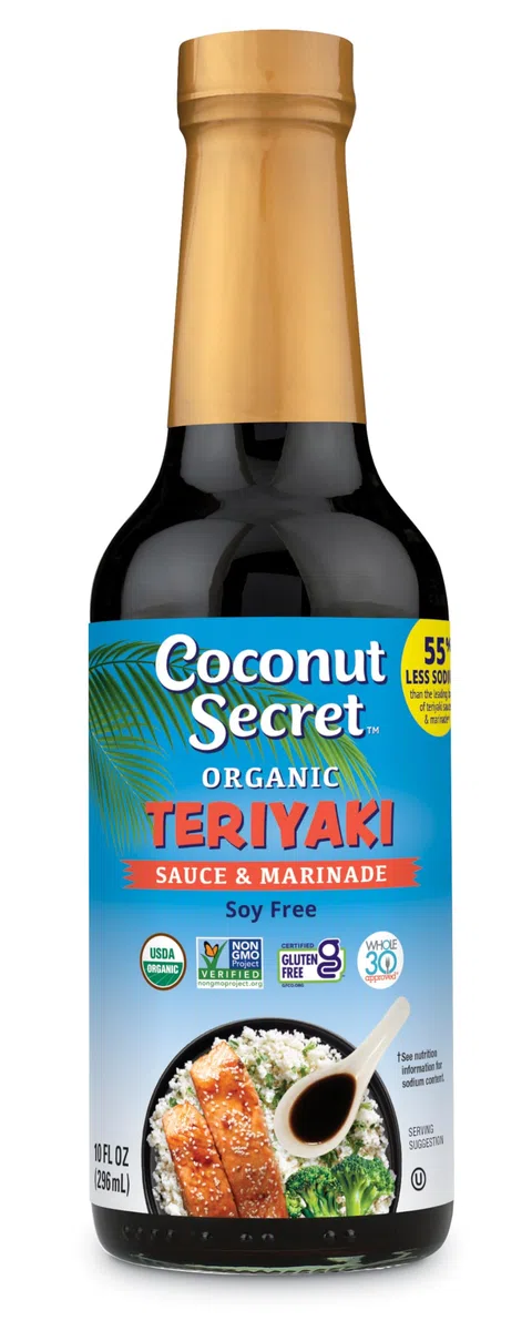 Coconut Secret, The Original Coconut Aminos, Salsa di Condimento senza Soia, Sapore di Teriyaki, Alimenti Biologici, Cocco, Aminoacidi, Alternativa alla Salsa di Soia, 296ml, Senza Glutine, Vegan