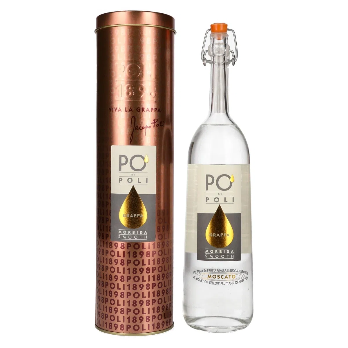 Poli, Grappa PO' Morbida (Moscato) Astucciata - 700 ml