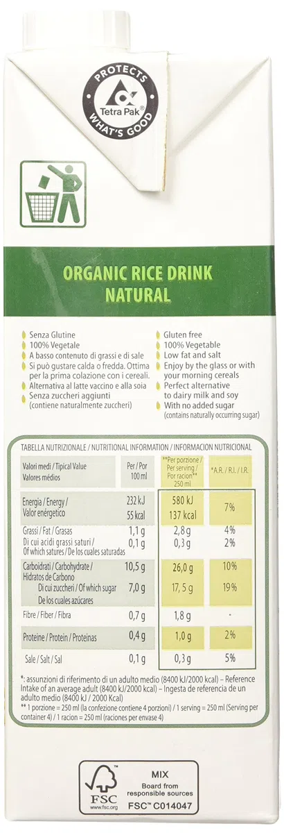 Vitariz Bevanda Di Riso Nature - 1000 gr