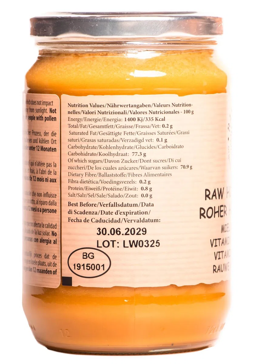Raw Farm - Miele 900g - con Propoli, Polline, Gelée Royale, Cera d’Api - 100% Naturale