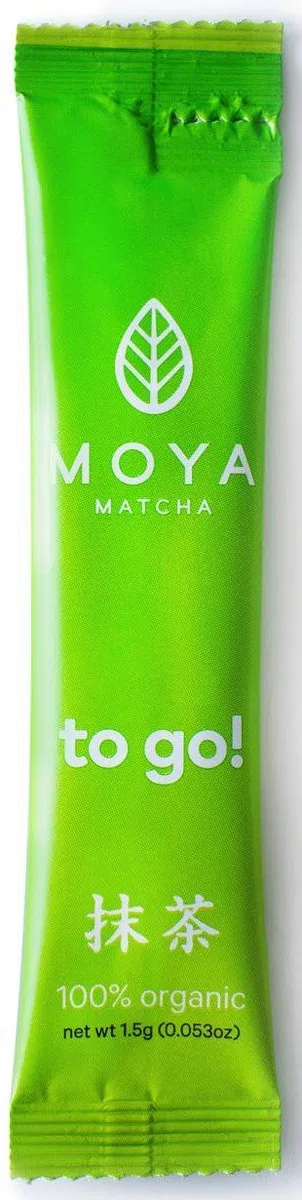 Moya Matcha To Go! Organic | 24 x 1,5g Borse | Matcha To Go! tè o in un set con uno shaker (24 x 1,5g Borse)