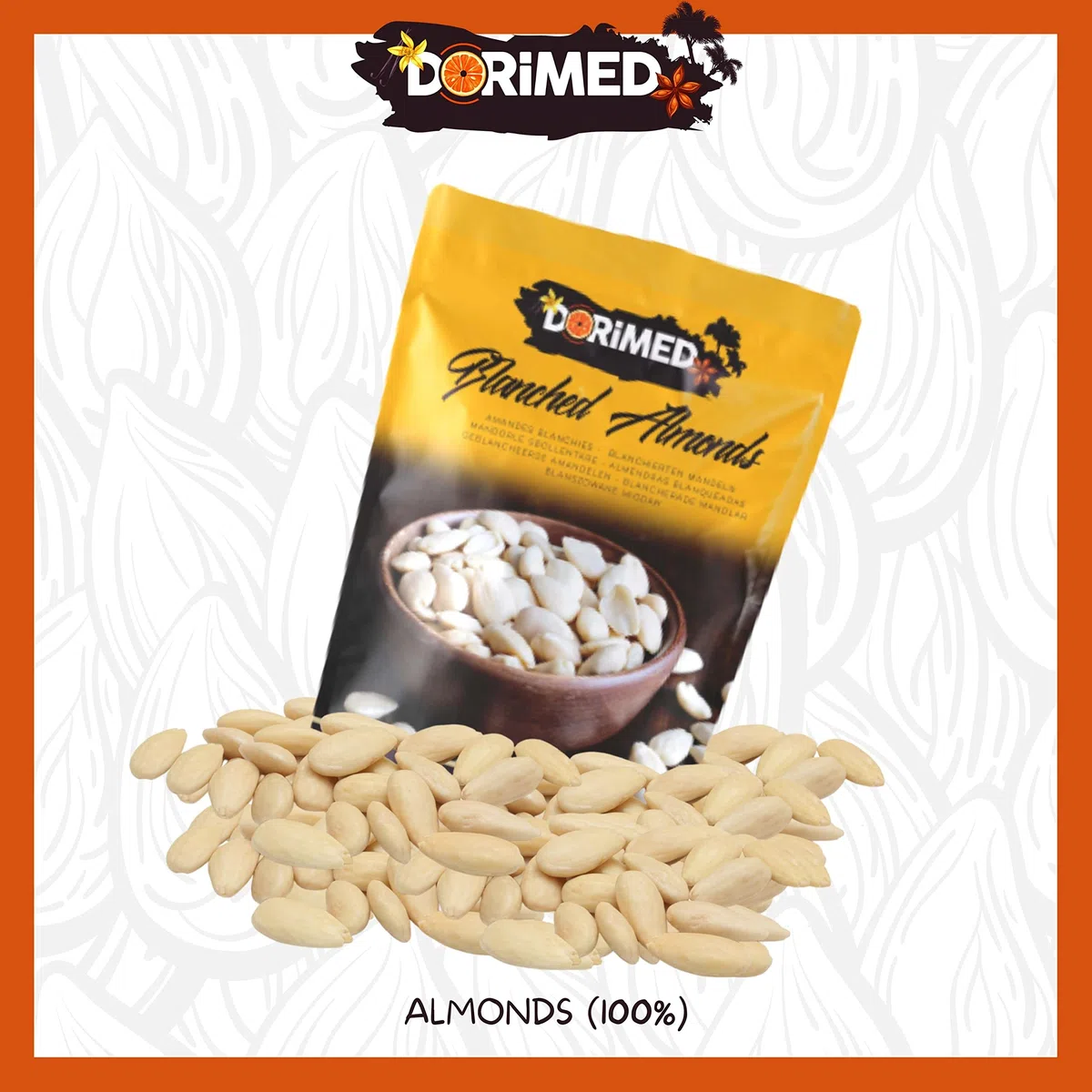 Mandorle Bianche Pelate 1 Kg Naturali Intere Crude Fresche Qualità Extra. Frutta Secca Imbustata In Buste Con Chiusura Ermetica Non Tostate. Mandorla Ad Essiccazione Lenta, Dorimed
