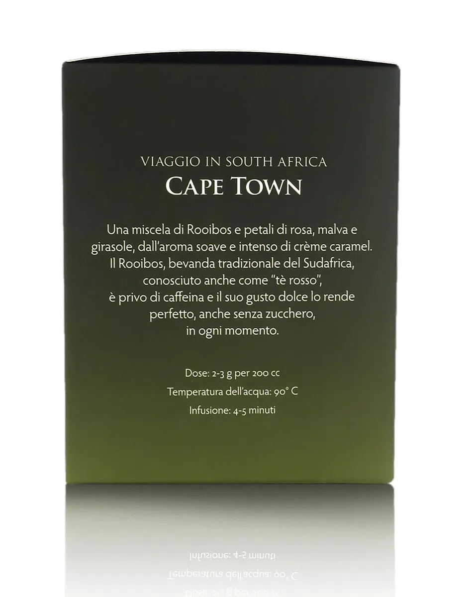 LA VIA DEL TÈ "Cape Town, Rooibos Profumato con Fiori, tè Rooibos ai Fiori di Malva, Petali di Girasole e Rosa, Barattolo di Latta, 100 Grammi