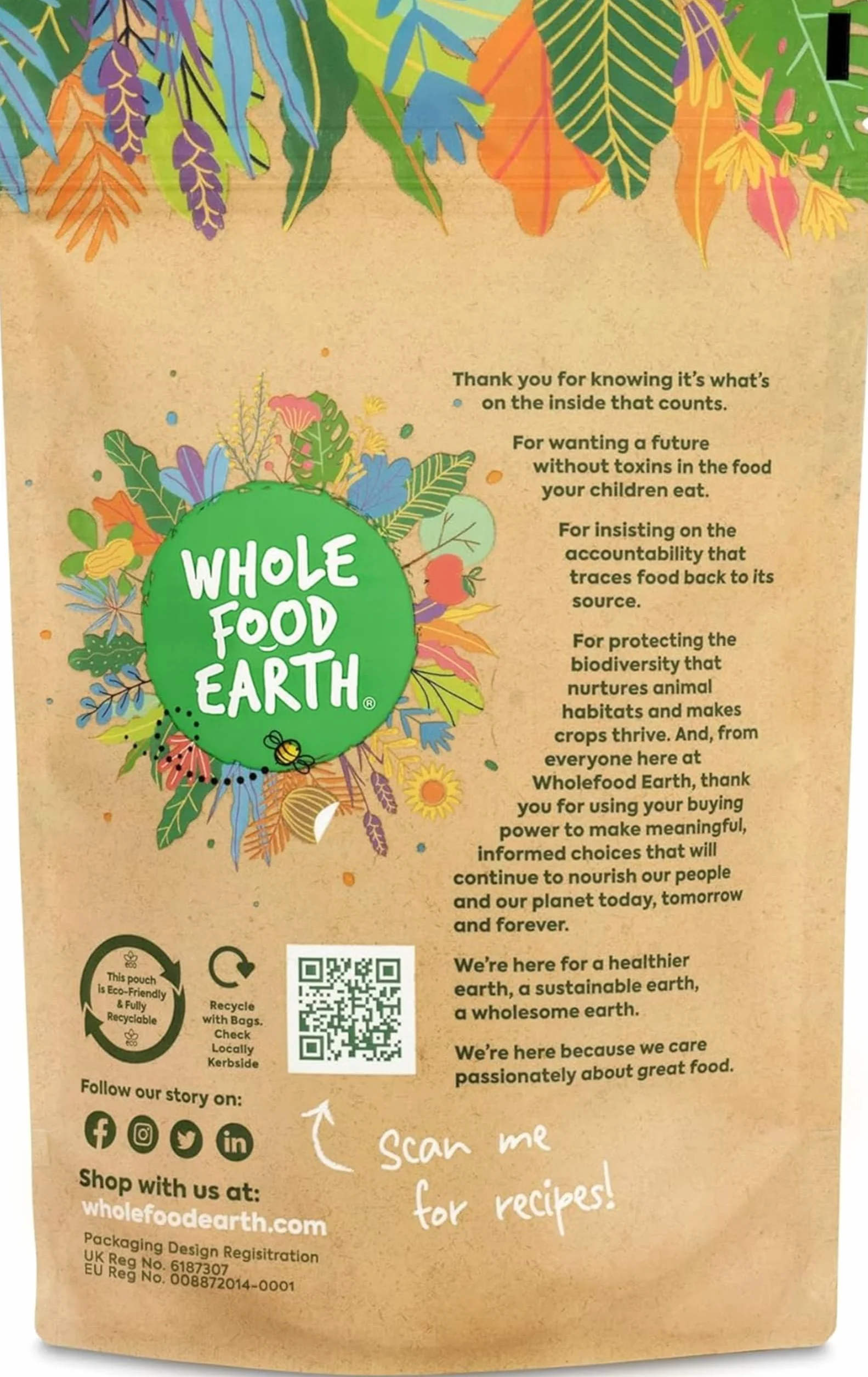 Wholefood Earth - Noci del Brasile intere, 500 g, senza OGM, naturali, fonte di fibre