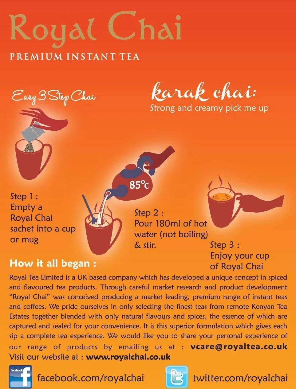 Royal Chai Premium Instant Karak Indian Tea 200g (confezione da 2) - Naturale zuccherato
