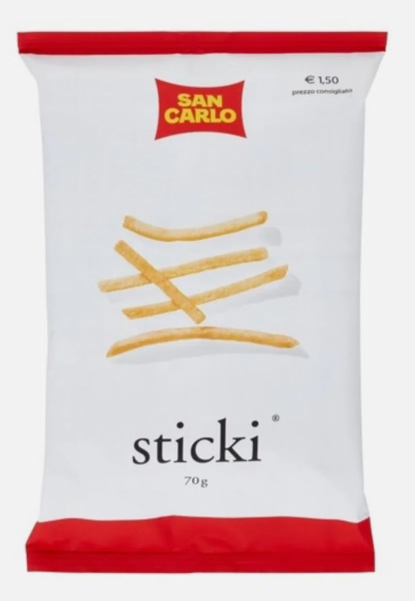 15 x 70g San Carlo Sticki, Gusto Classico, Patatine a Forma di Fiammifero, Snack Croccante