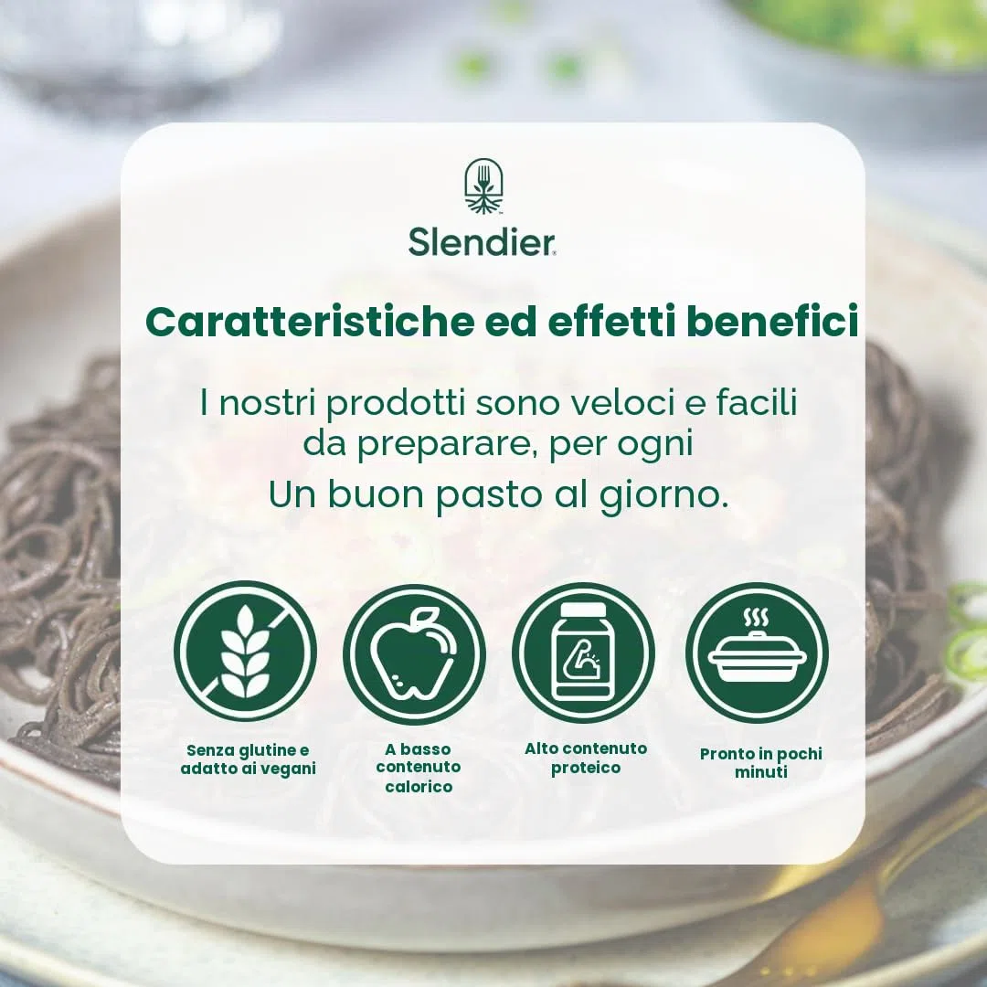 Slendier - Spaghetti di soia biologici | Spaghetti di soia ad alto contenuto proteico | Adatto a cheto e vegani | Senza glutine e grassi | Pasto sano e veloce | Confezione da 6