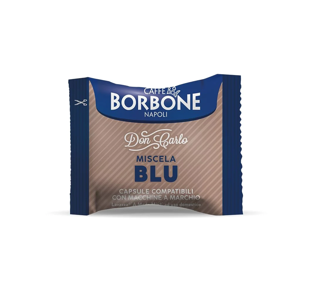 Caffè Borbone Don Carlo, Miscela Blu - 100 Capsule - Compatibili con le Macchine ad uso domestico Lavazza* A Modo Mio*