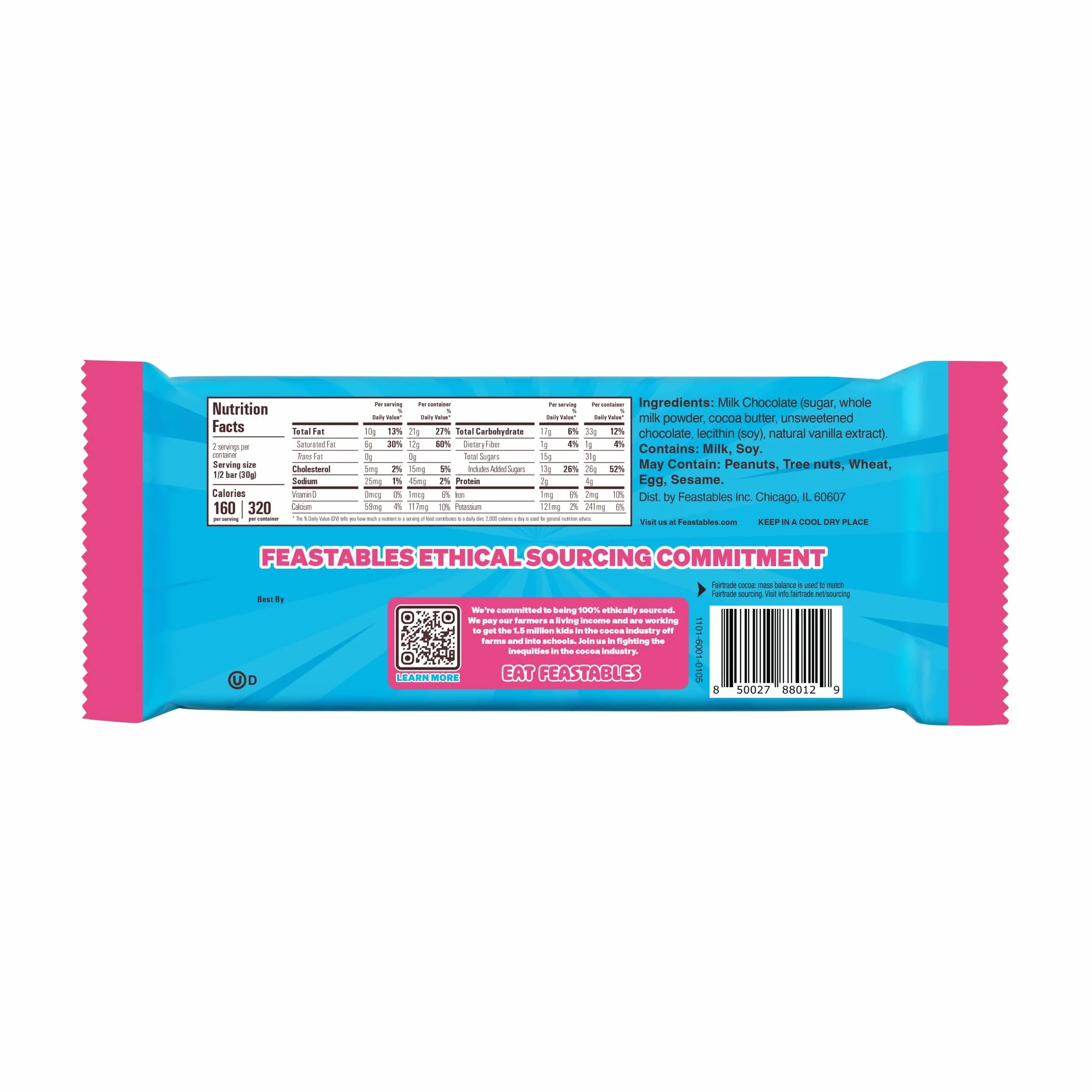 Feastables MrBeast Chocolate Bars/Barrette di cioccolato (10 x 60 g) - Il regalo di cioccolato per la vera bestia. (Milk Chocolate)