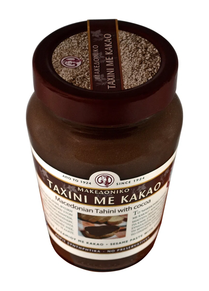 Tahini greco macedone con barattolo di vetro di cacao 350g