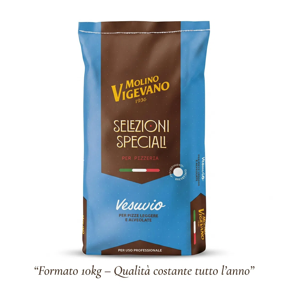 Molino Vigevano | Vesuvio Farina 0 Ideale per Pizza e Preparazioni a Media Lievitazione e Pizza Napoletana Contemporanea (10 kg)