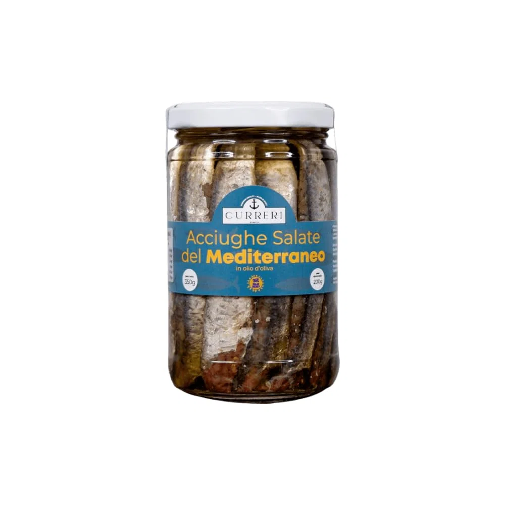 Acciughe Salate di Sciacca, Sicilia "Giuseppe Curreri" | 350g | Sott'olio | Lavorate a Mano