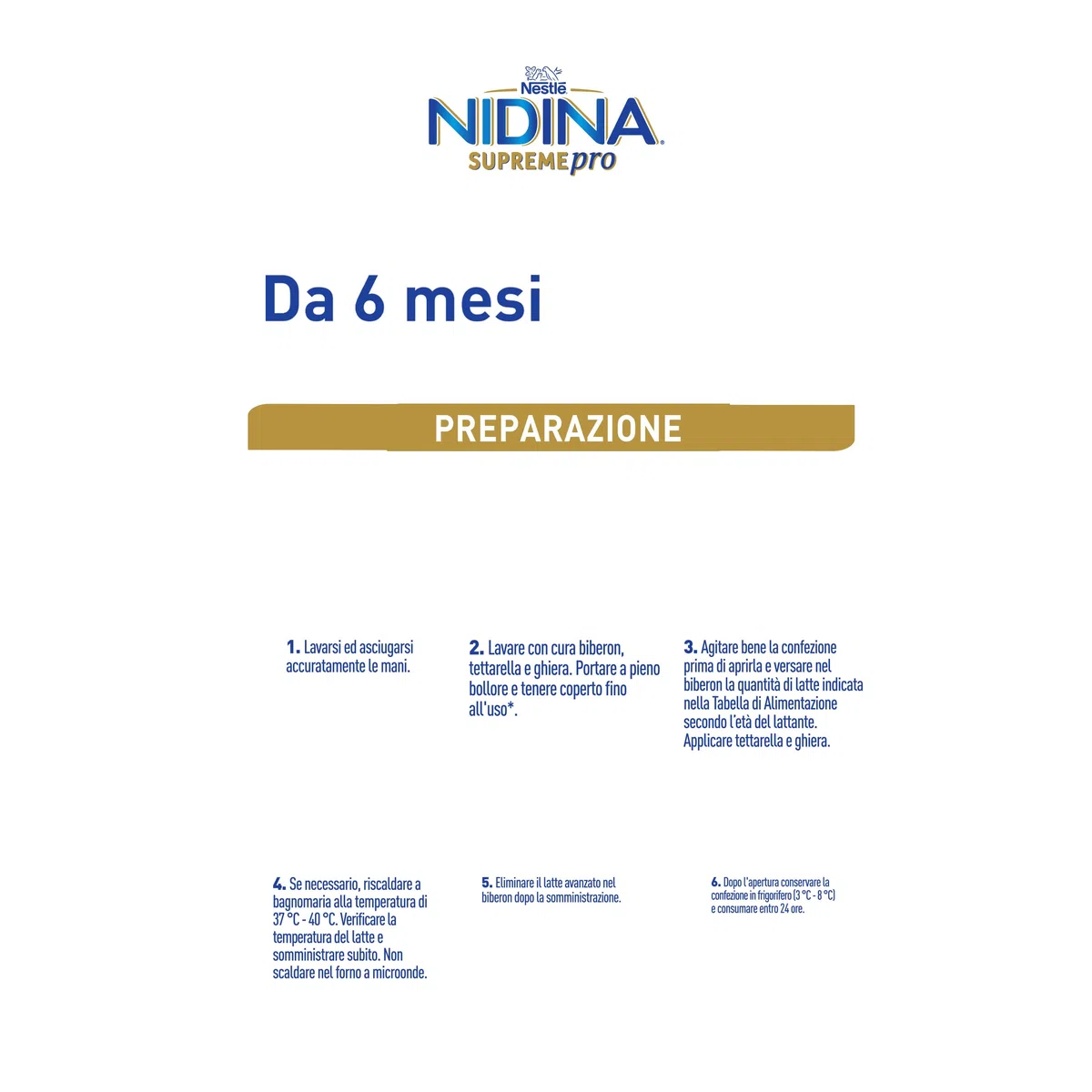 NIDINA SUPREMEpro 2 Latte di Proseguimento Liquido da 6 mesi, 12 Brick da 300ml (3,6L)