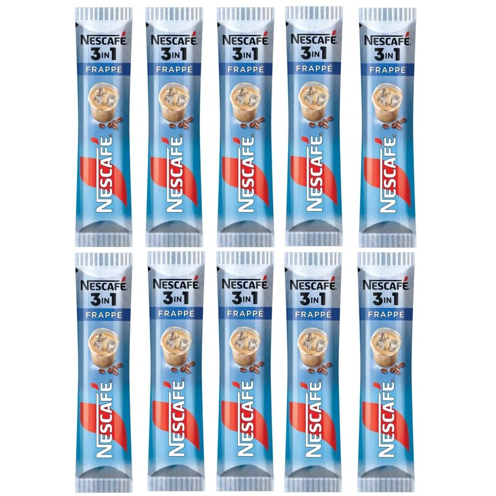 NESCAFÉ 3 in 1 Frappé Caffè Solubile Istantaneo, Bustine Monodose, Miscela con Latte e Zucchero, 24 Pezzi da 14 g